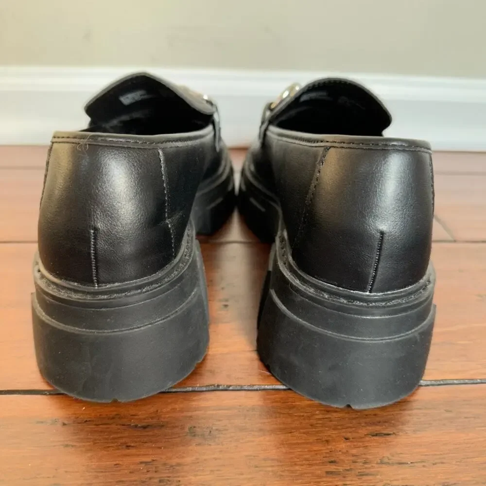 No Boundaries Chunky Heeled Lug Sole Platform Loafers Preppy Academia Gothic 9 - Picture 6 of 9
